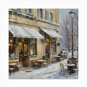 Snow Cafe Canvas Print