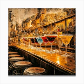 Bar Stools Canvas Print