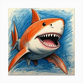 Shark Drawing 15 Canvas Print