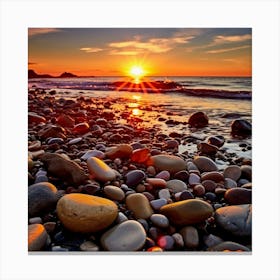 Sunset At The Beach 2 Canvas Print