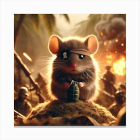 Rat With Grenade Canvas Print