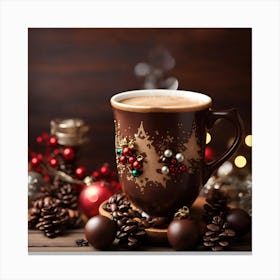 Christmas Cup Of Coffee Canvas Print