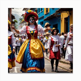 Colombia Street Dancers 1 Canvas Print