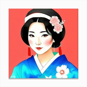 Eternal Grace: A Glimpse of Japanese Geisha Artistry Canvas Print