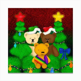 Gay Christmas Teddy Bears 003 1 Canvas Print