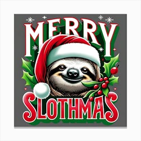 Merry Slothmas 1 Canvas Print
