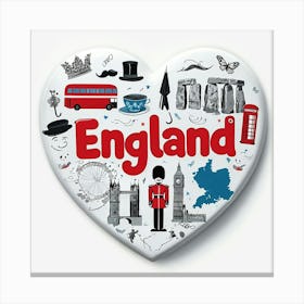 England Heart Canvas Print