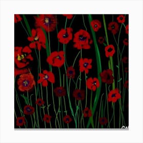 Poppy’s In The Night Canvas Print