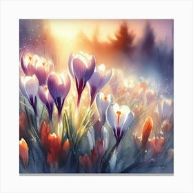 Crocuses Canvas Print