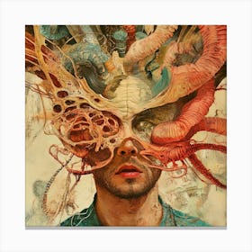 Man With An Octopus Head Canvas Print