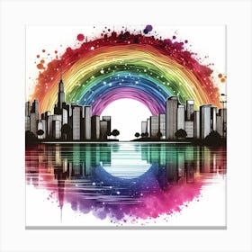 Rainbow City Skyline 1 Canvas Print