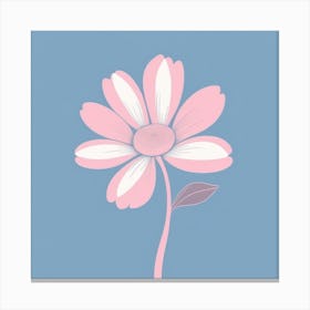 A White And Pink Flower In Minimalist Style Square Composition 545 Canvas Print