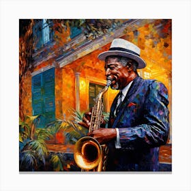 Saxophone Player By Daniel Canvas Print