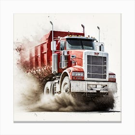 Red Dump Truck Canvas Print