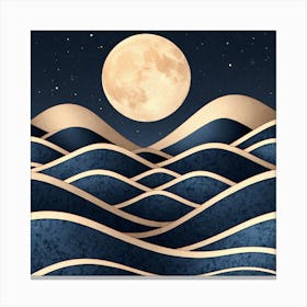 Moon Over The Ocean 2 Canvas Print