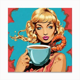 Girl With A Cup Of Coffee Canvas Print