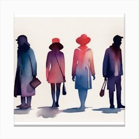 Silhouettes Of People Canvas Print