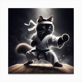 Karate Cat 2 Canvas Print