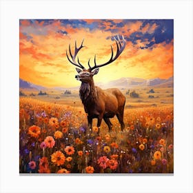 Deer In The Field 3 Canvas Print