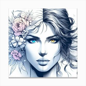 Two Faces Of A Woman 1 Canvas Print