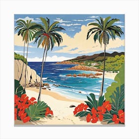 Tropical Beach Scene Canvas Print