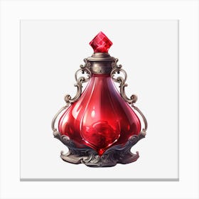 Red Perfume Bottle 1 Canvas Print
