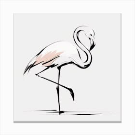Flamingo drawing 3 Canvas Print