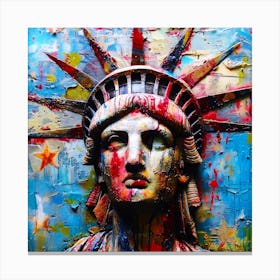 Statue Of Liberty Head - Patriotica Canvas Print