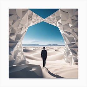 Man Standing In A Desert 8 Canvas Print