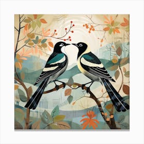 Bird In Nature Magpie 8 Canvas Print