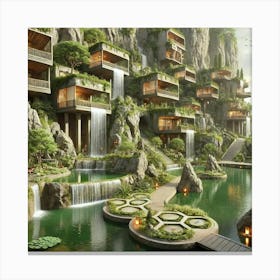 Cascade Sovereignty Residential Terraces And Grottos Canvas Print