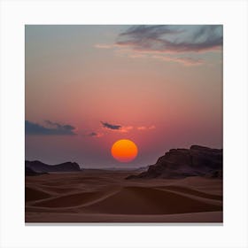 Sunset In The Desert Canvas Print