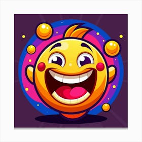 Yellow Emoji Smiley Face With Big Smile 6 Canvas Print