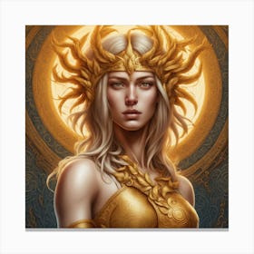 Golden Sun Goddess Canvas Print