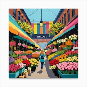 CHELESA FLOWER MARKET Canvas Print