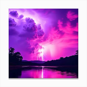Purple Lightning Canvas Print