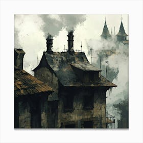 Steampunk Cityscape Canvas Print