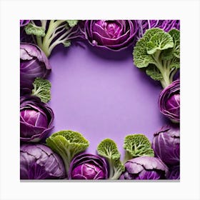 Frame Created From Red Cabbage Sprouts On Edges And Nothing In Middle Miki Asai Macro Photography (1) Canvas Print