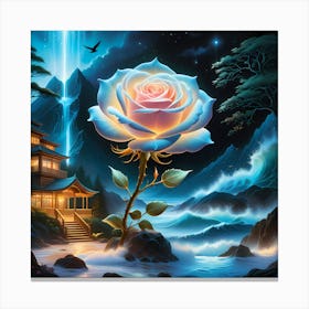 Rose In The Night Canvas Print