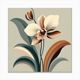 Orchid Painting In Boho Art Canvas Print
