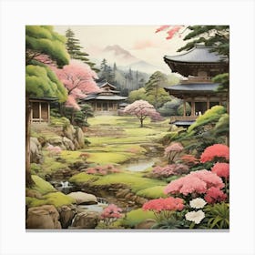 In The Garden Nara Park Japan Art Print 3 Canvas Print