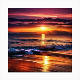 Sunset On The Beach 533 Canvas Print