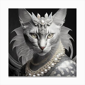 Firefly A Beautiful, Cool, Handsome Silver And Cream Majestic Masculine Main Cat Blended With A Japa (5) Canvas Print