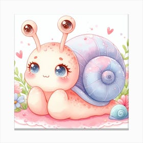 Kawaii Snail Canvas Print