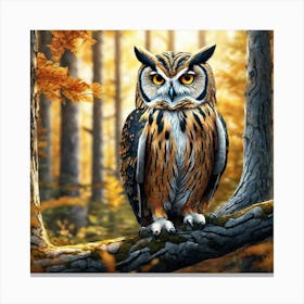 Owl In The Forest 173 Canvas Print