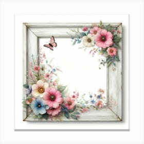 Frame With Flowers Canvas Print