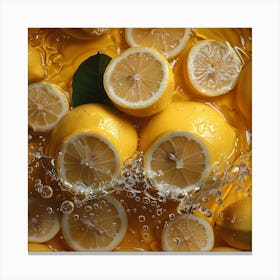 Lemons In Water Canvas Print