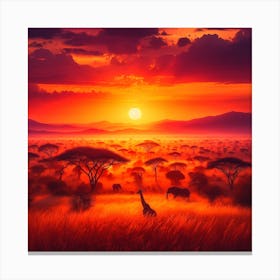 Sunset In The Savannah 2 Canvas Print