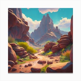 Landscape of valley rocks 4 Canvas Print