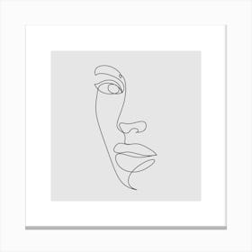 Face Line Art Drawing Canvas Print